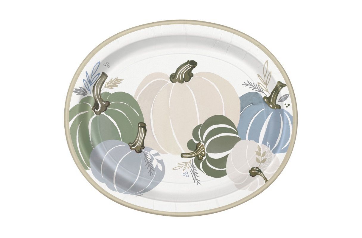 Modern Pastel Thanksgiving 12" Oval Plates – 8ct Modern Pastel Thanksgiving 12" Oval Plates – 8ct