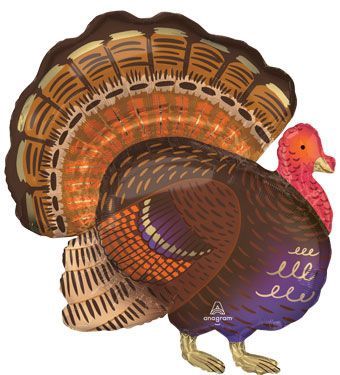 Large Shape Thankful Turkey Foil Balloon – 32&quot;