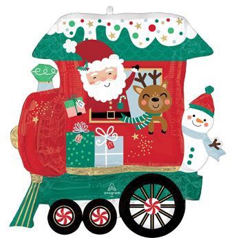 Large Shape North Pole Express Train Foil Balloon – 28" Large Shape North Pole Express Train Foil Balloon – 28"