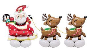 AirLoonz Santa & Reindeer Balloon Kit – 99" W x 51" H AirLoonz Santa & Reindeer Balloon Kit – 99" W x 51" H