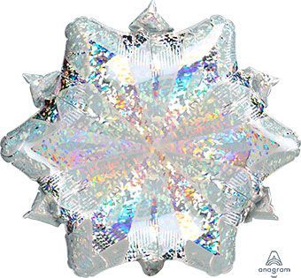 18" White Snowflake Foil Balloon (Holographic) 18" White Snowflake Foil Balloon (Holographic)