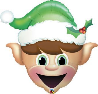 Large Shape Christmas Elf Foil Balloon – 35" Large Shape Christmas Elf Foil Balloon – 35"