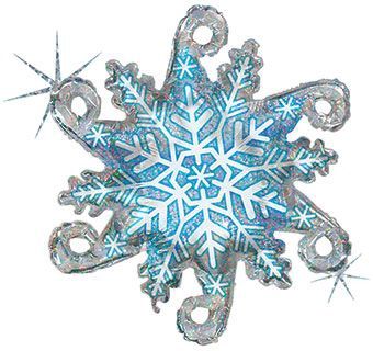 Large Shape Linky Snowflake Foil Balloon – 32" (Holographic) Large Shape Linky Snowflake Foil Balloon – 32" (Holographic)