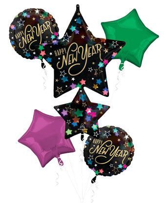 Bouquet Happy New Year Starlight Balloon Set Bouquet Happy New Year Starlight Balloon Set