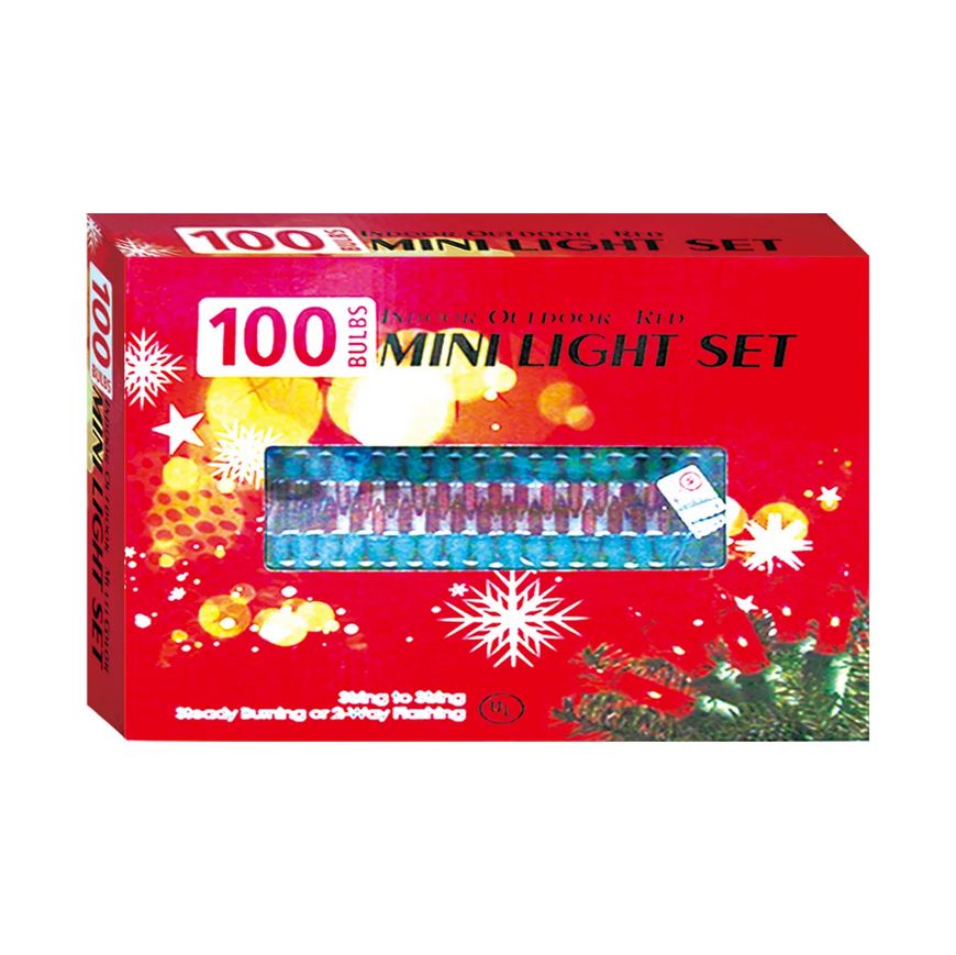 100-Lite Red String Lights – UL Certified