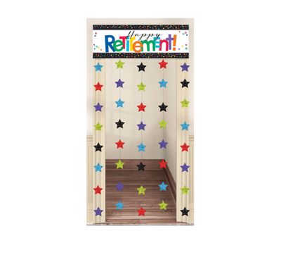 Happy Retirement Doorway Curtain – 39&quot; × 77&quot;