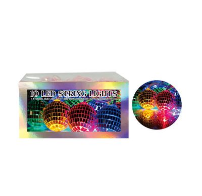 10 LED Disco Mirror String Lights – 6.6ft, Multicolor, USB Powered