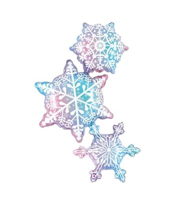 Large shape snowflake trio balloon 42&quot;