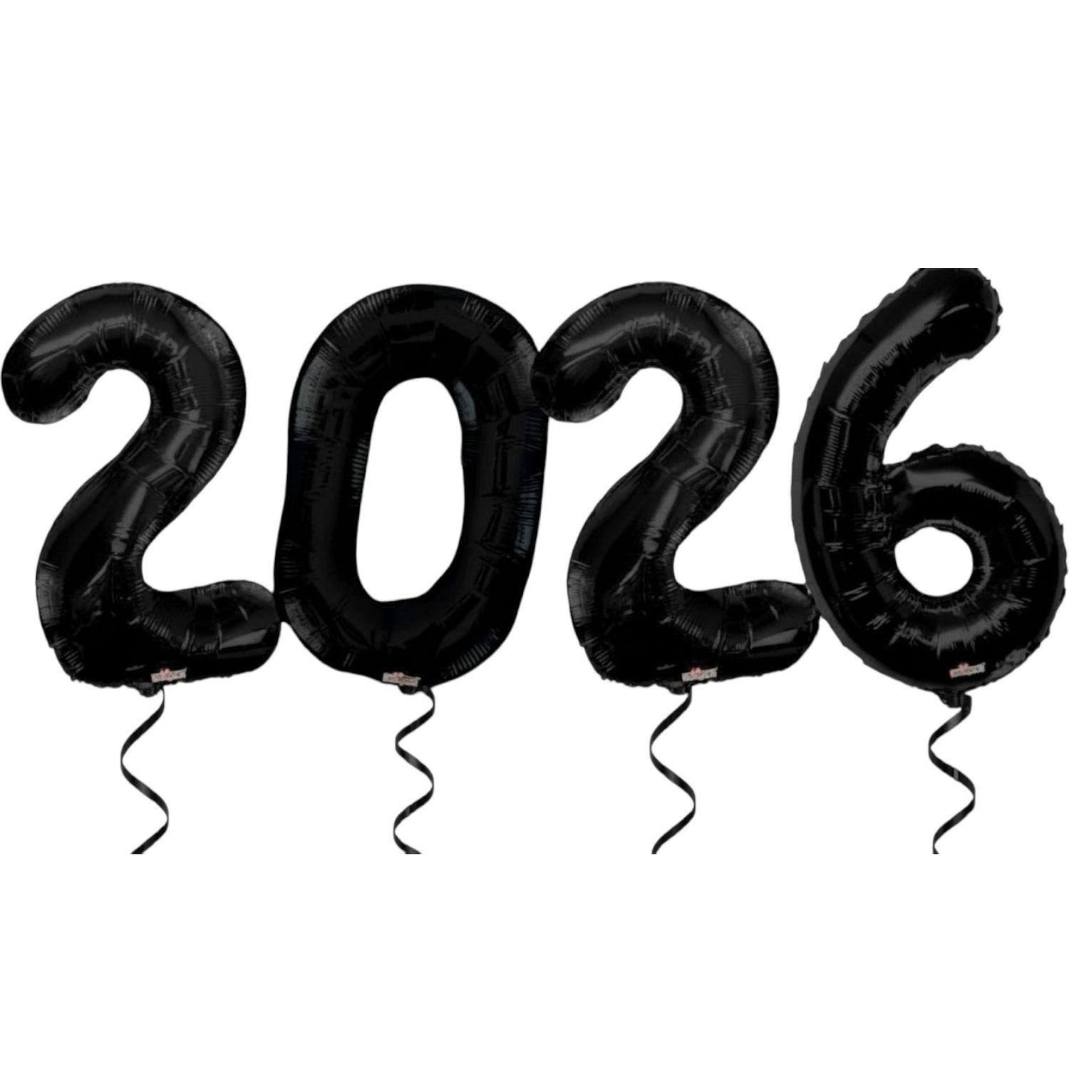 34&quot; Black 2-0-2-6 Number Balloons Kit