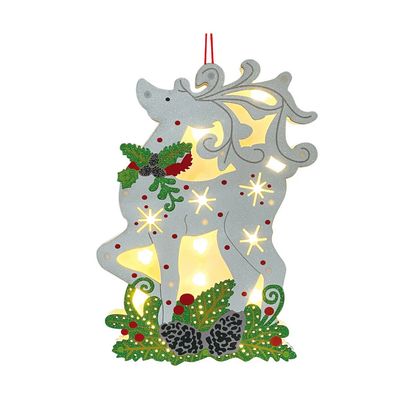 X&#39;mas LED Hanging Plaque – 9 Lights (red, blue and Green color)