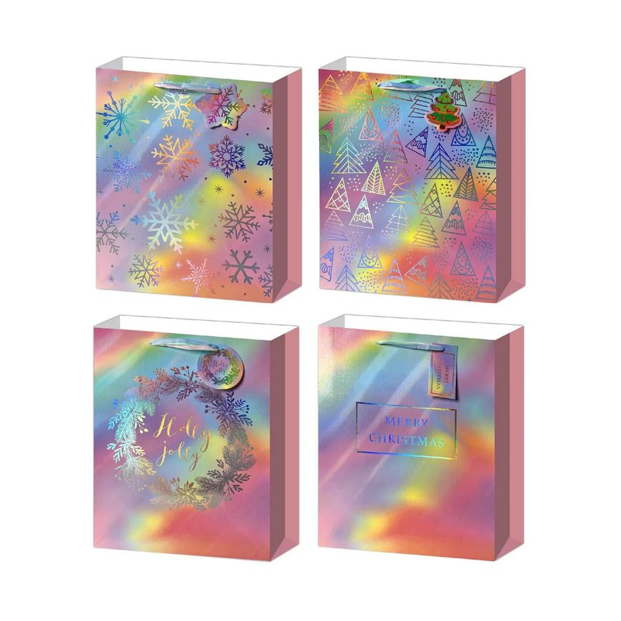 X'mas Gift Bag – Large 10.5" × 13" × 5.5" ( Hot Stamp)foil finish X'mas Gift Bag – Large 10.5" × 13" × 5.5" ( Hot Stamp)foil finish