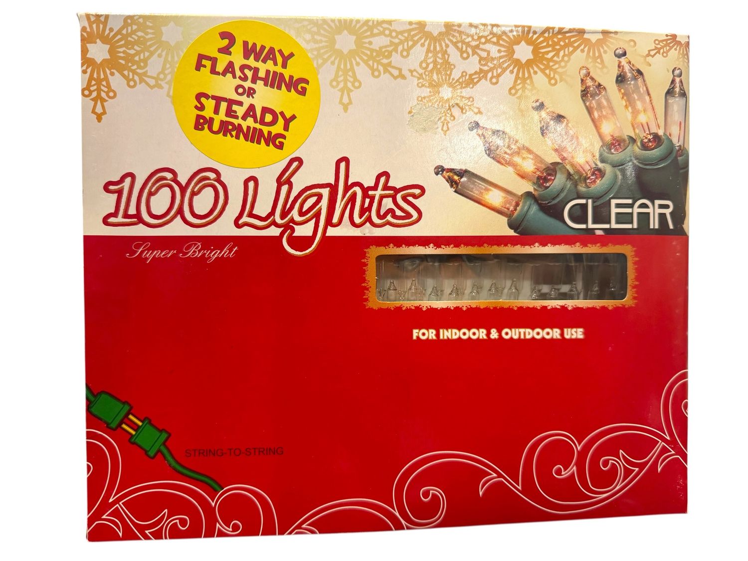 100 Lite Clear UL String Lights – Steady or Flashing