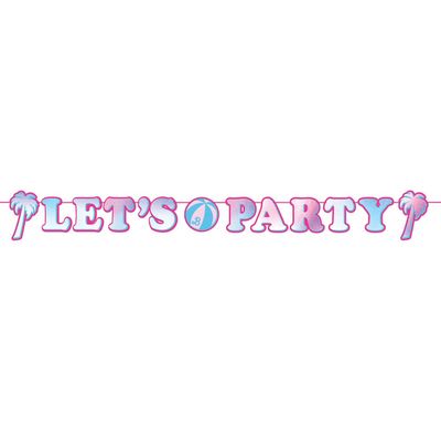 Malibu Barbie Metallic “Let’s Party” Cardstock Letter Banner – 12 ft Malibu Barbie Metallic “Let’s Party” Cardstock Letter Banner – 12 ft