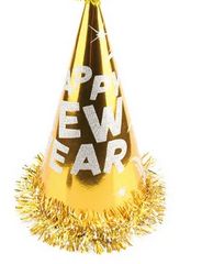 13.5&quot; New Year Cone Hat – Assorted Colors