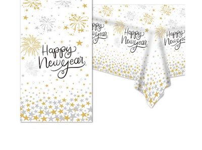 New year Plastic table cover  54&quot; x 84&quot;
