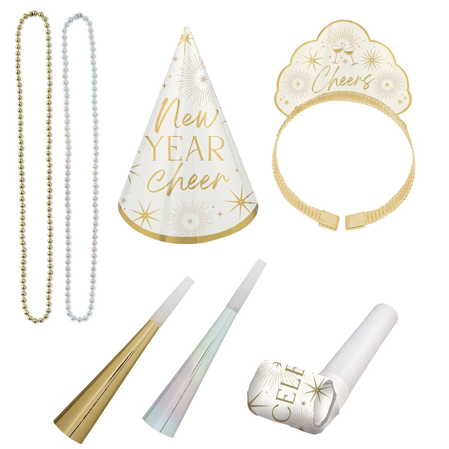 Golden Soiree NYE Party Kit for 4, 12pc