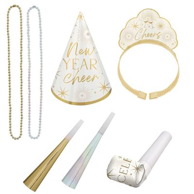 Golden Soiree NYE Party Kit for 4, 12pc