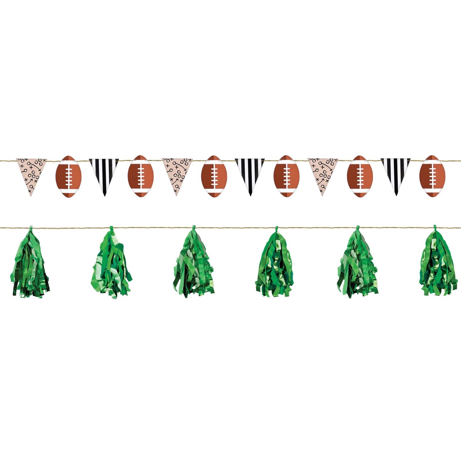 Ready Set Football Banner Kit – 2 Banners, 6&#39;, with Pennants &amp; Tassels