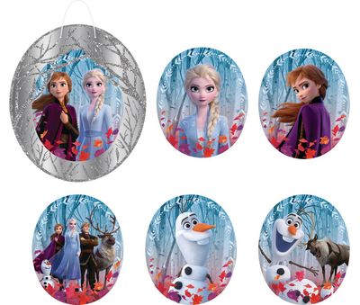 Disney Frozen Anna &amp; Elsa Table &amp; Wall Cutout Decorations, Silver/White, 10.5-in, 7-pk