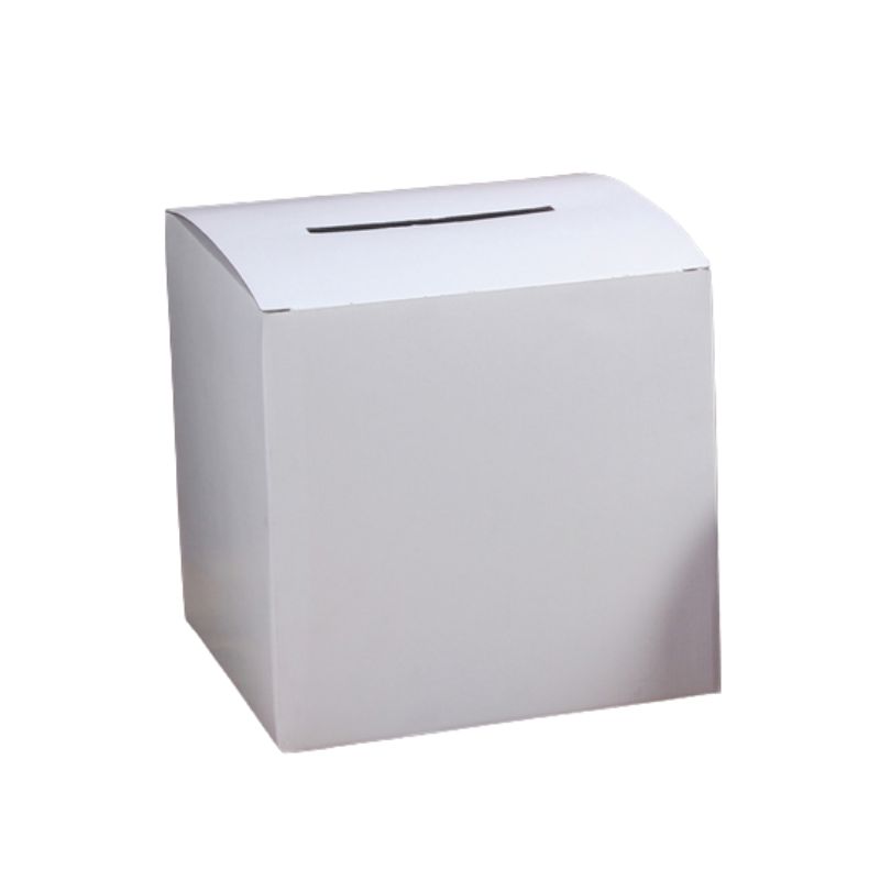 White Cardboard Money Bank – Cube, 12.5", 1 Pc/Pack