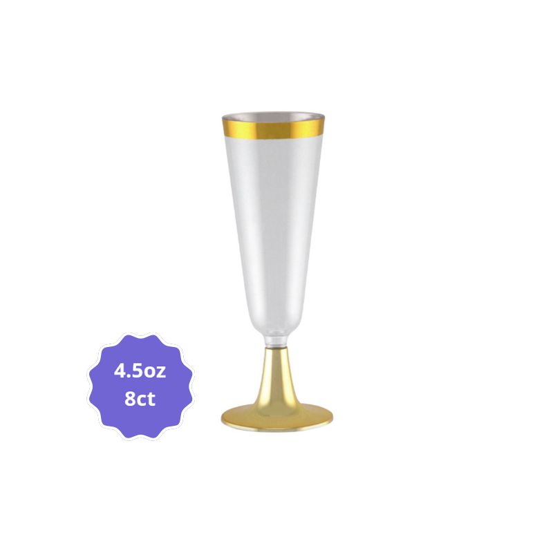 Champagne Flutes – 4.5 oz, 8ct, Color: Gold