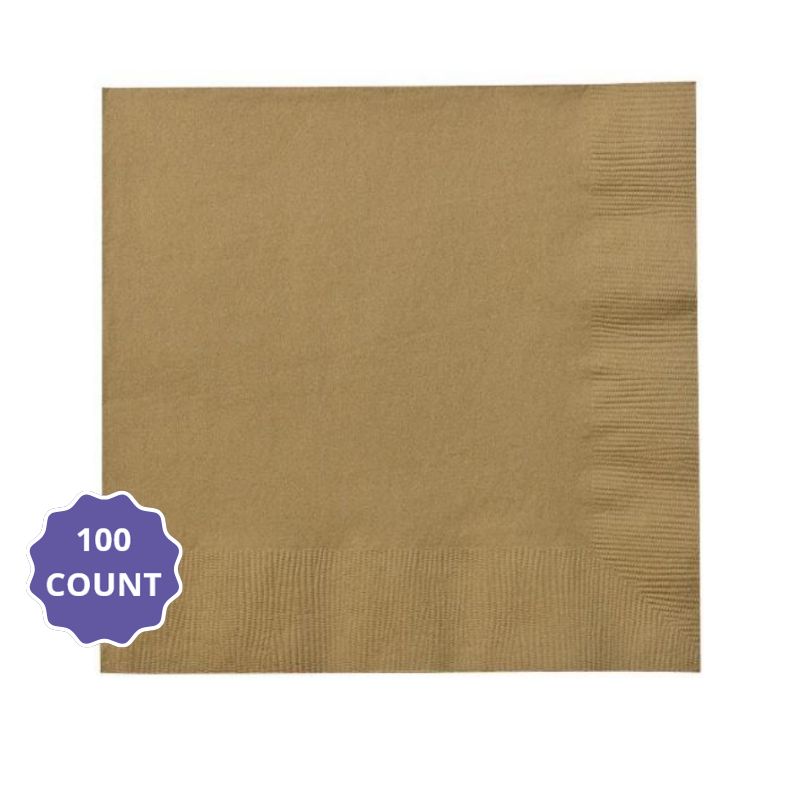 Gold Solid Beverage Napkins  100ct