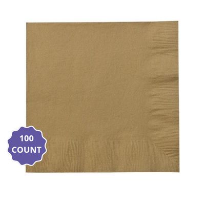 Gold Solid Beverage Napkins  100ct