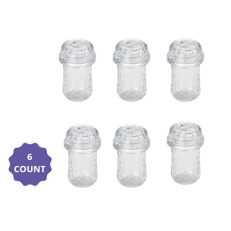 Premium Plastic Mini Salt Shakers – 6ct