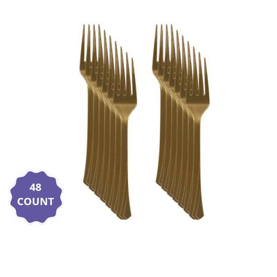 Gold Premium Heavyweight Plastic Forks – 48ct