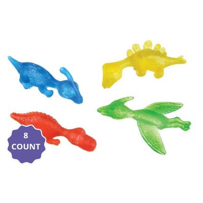 Dinosaur Flinger Toy Favours, Multi-Coloured, 8-pk