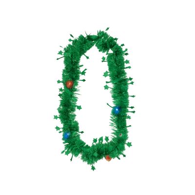 Light Up Tinsel Necklace - Green
