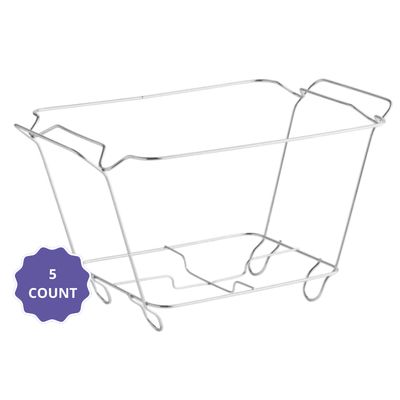 Half Size Chafing Stand – Silver 5ct  (14" × 10" × 6-1/4")