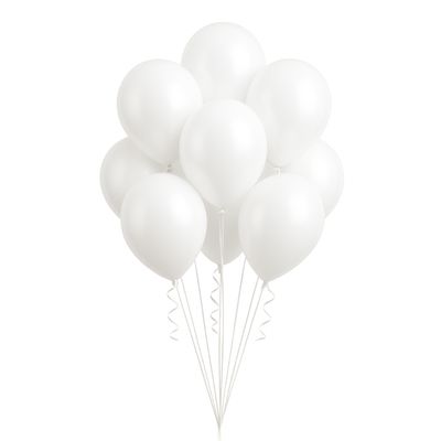 Latex Balloons Packaged– White (Multiple Sizes Available)