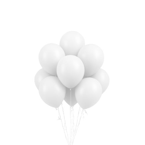 Latex Balloons Packaged– White (Multiple Sizes Available), INFLATION: UN-Filled, Size &amp; Qty: 5"-50ct