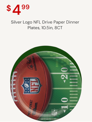 NFL Drive Paper Dinner Plates, 10.5in, 8CT