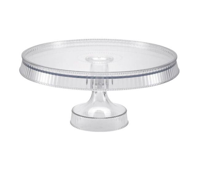 Premium Extra Heavy Weight Plastic 10.5" Round  Cake Stand, Color: CLEAR
