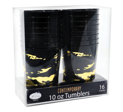 Marble Gold  Premium Plastic 10oz Tumbler 16CTK