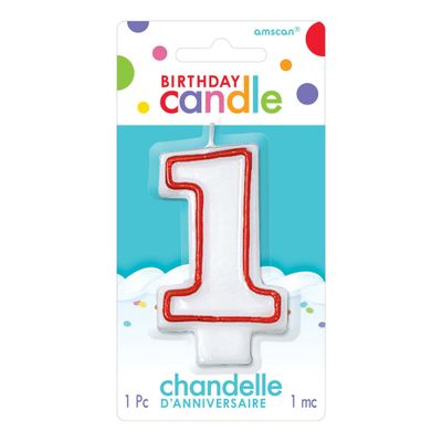 Red/White Flat Molded Number Candles