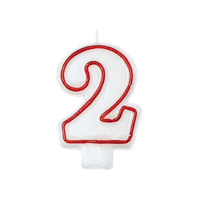 Red/White Flat Molded Number Candles