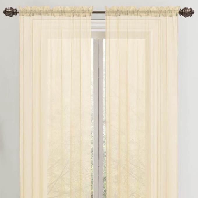 Sheer Curtain  60" x 90"  One Panel per Pack, Color: BEIGE