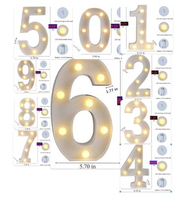 8.25" LED LIGHT UP NUMBER-