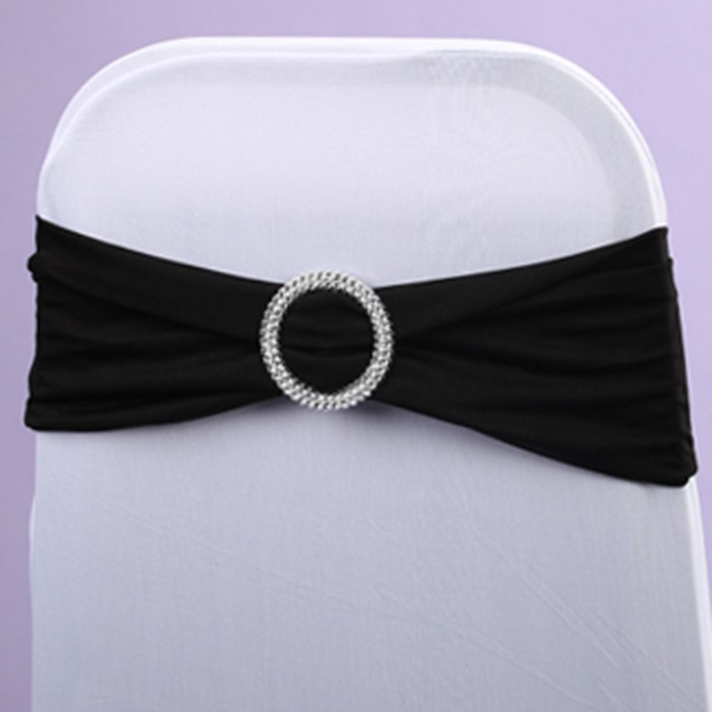 12" SPANDEX SASH W/BUCKLE, 6 PCS/BAG,, Color: Black