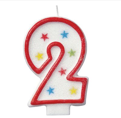 Glitter Birthday Candle with Cake Decoration Number