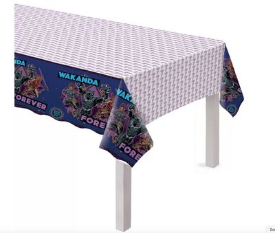 Black Panther Wakanda Forever Plastic Table Cover, 54in x 96in