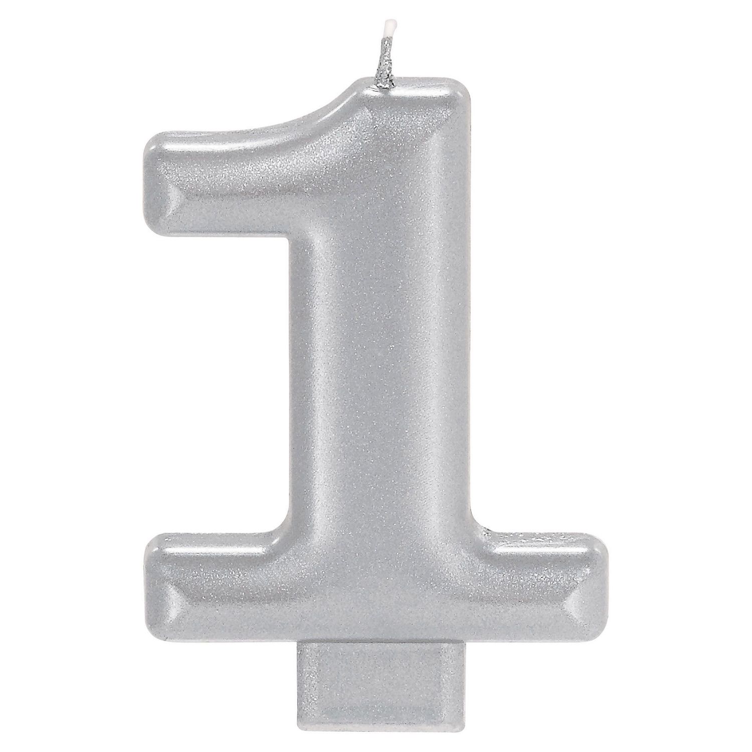 Silver Number  Birthday Candle, NUMBERS: 1