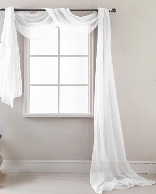 CELINE SHEER SCARF 54" X 216", Color: BEIGE