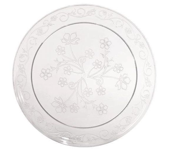 D'Vine Clear Deluxe Plastic  Round Dinner Plate, SIZE &amp; VARIETY: 10"