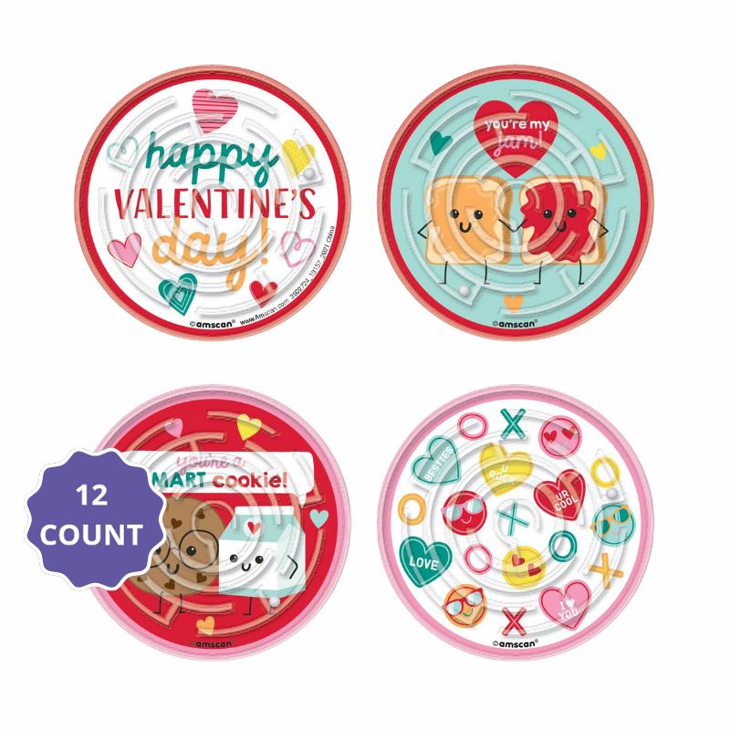 Valentine Maze Puzzles – 12ct, 2 3/4"