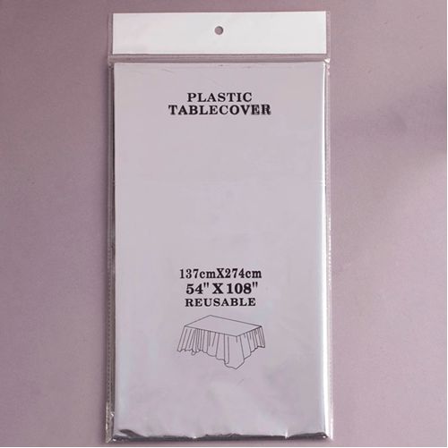 Metallic Foil Tablecover (54" x 108"), Color: SILVER