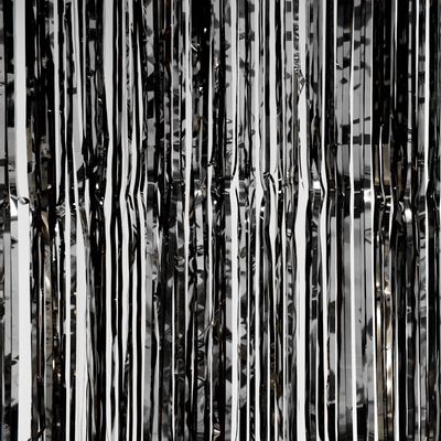 3'W x 8'L Metallic Fringe Foil Curtain